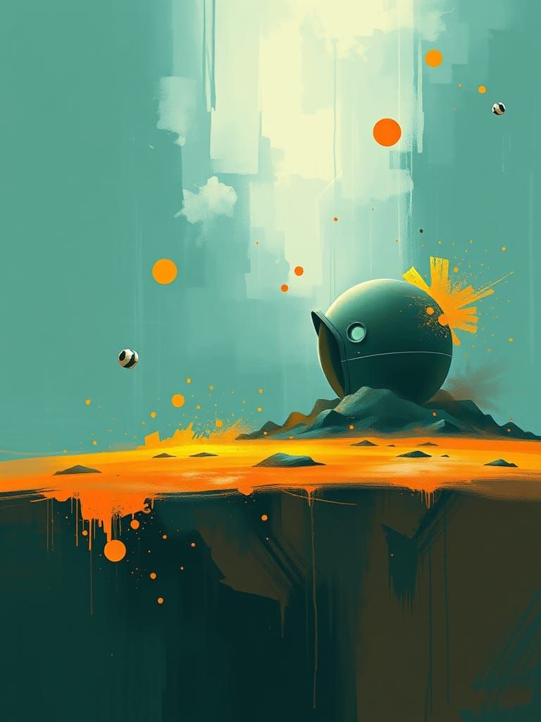 Surreal Floating Meme in Abstract Art