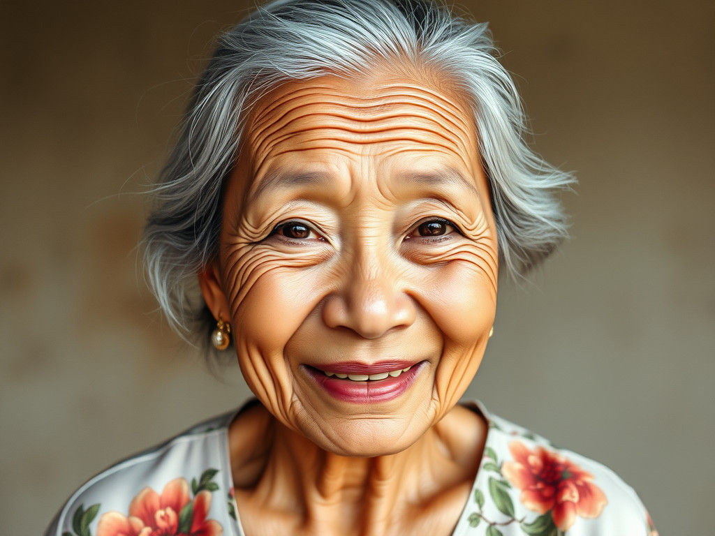 Radiant Indonesian Woman Portrait in Watercolor Style