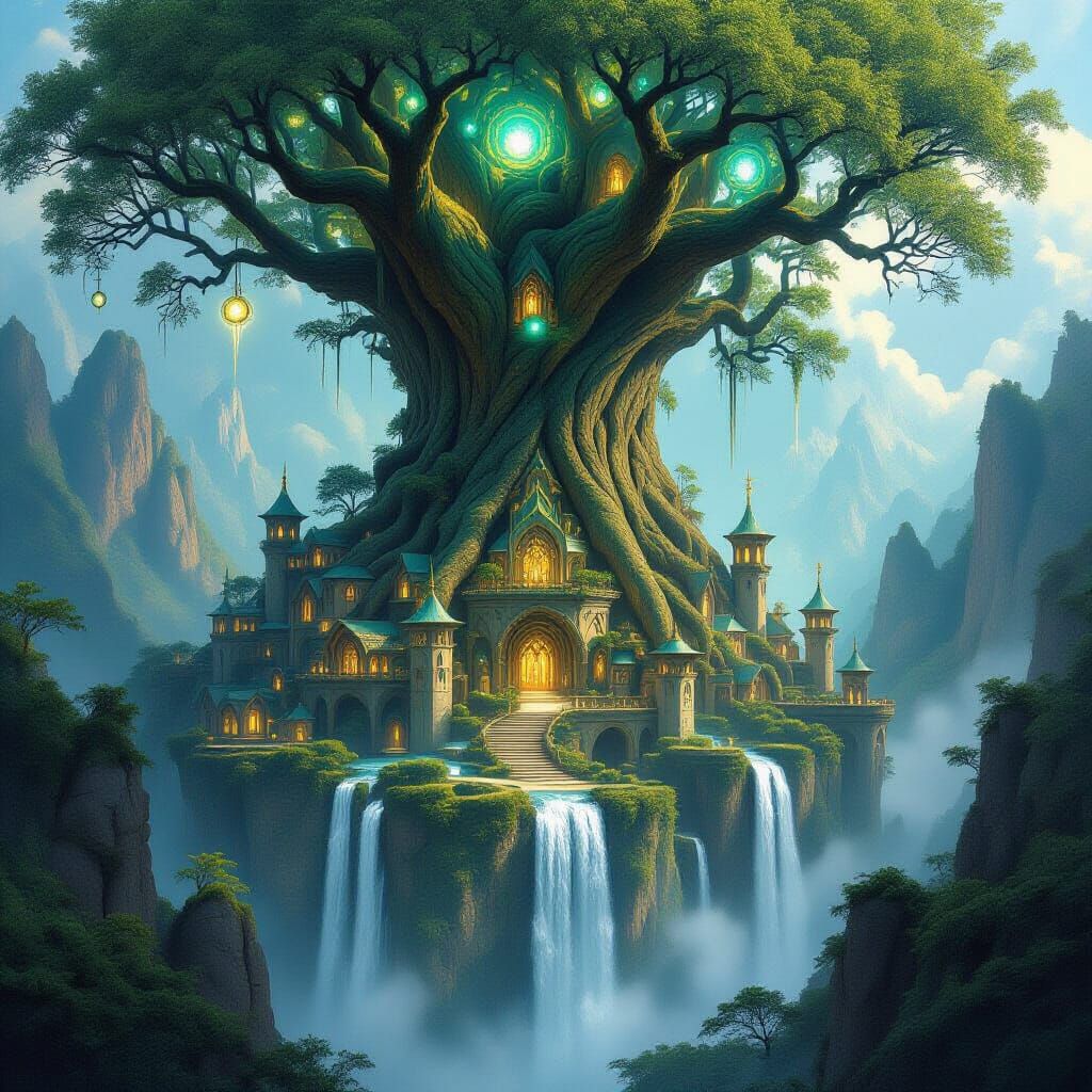 Elven City Hidden in Giant Ancient Tree