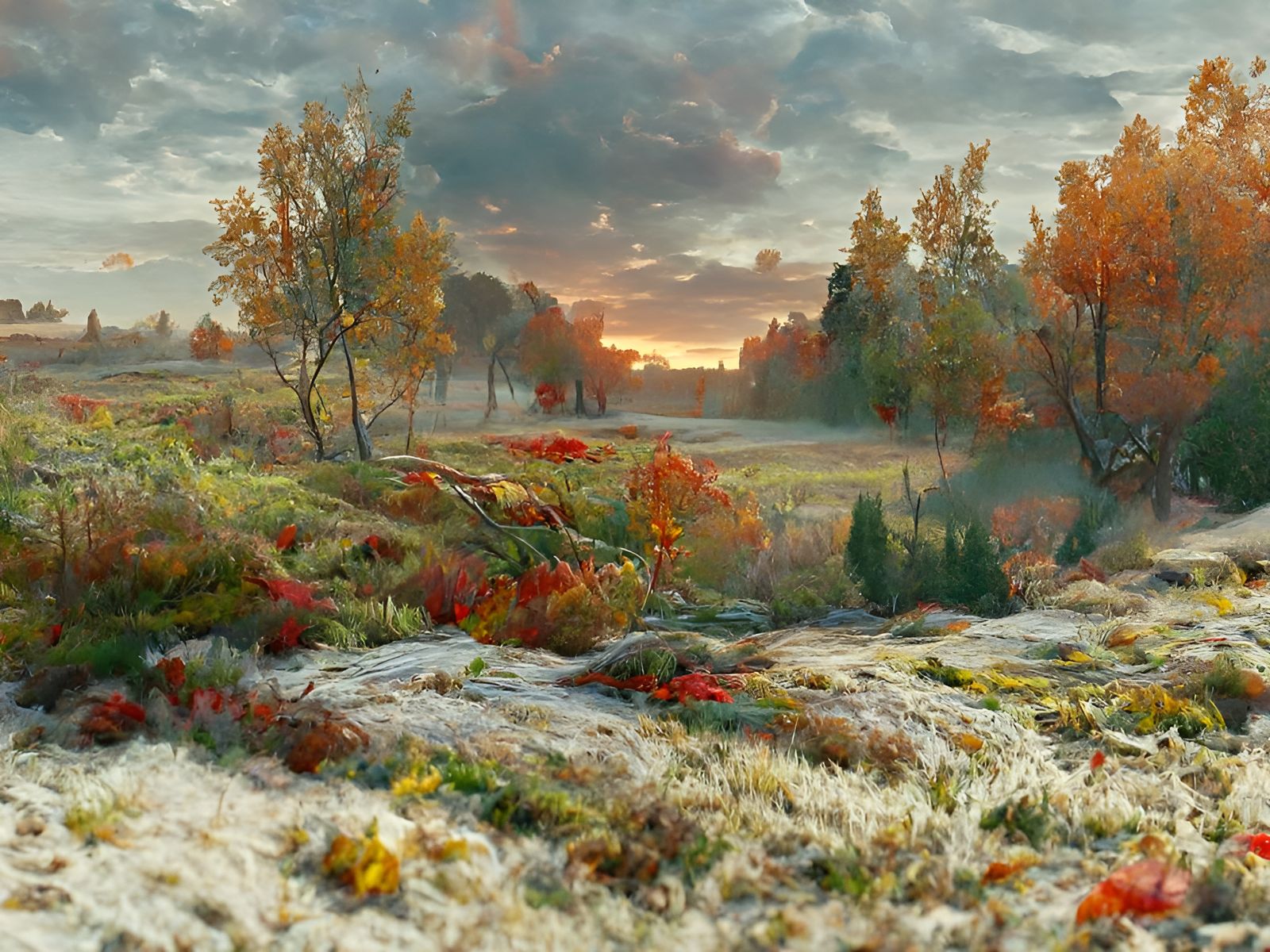 Frosty autumn morning