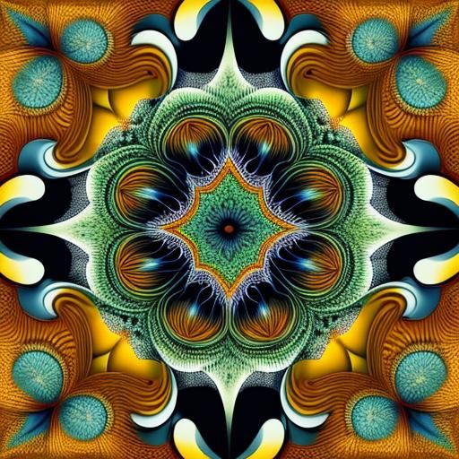 Abstract Vector Fractal with 3D Shading