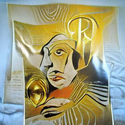 Abstract Figure in Gold, Cubist Style