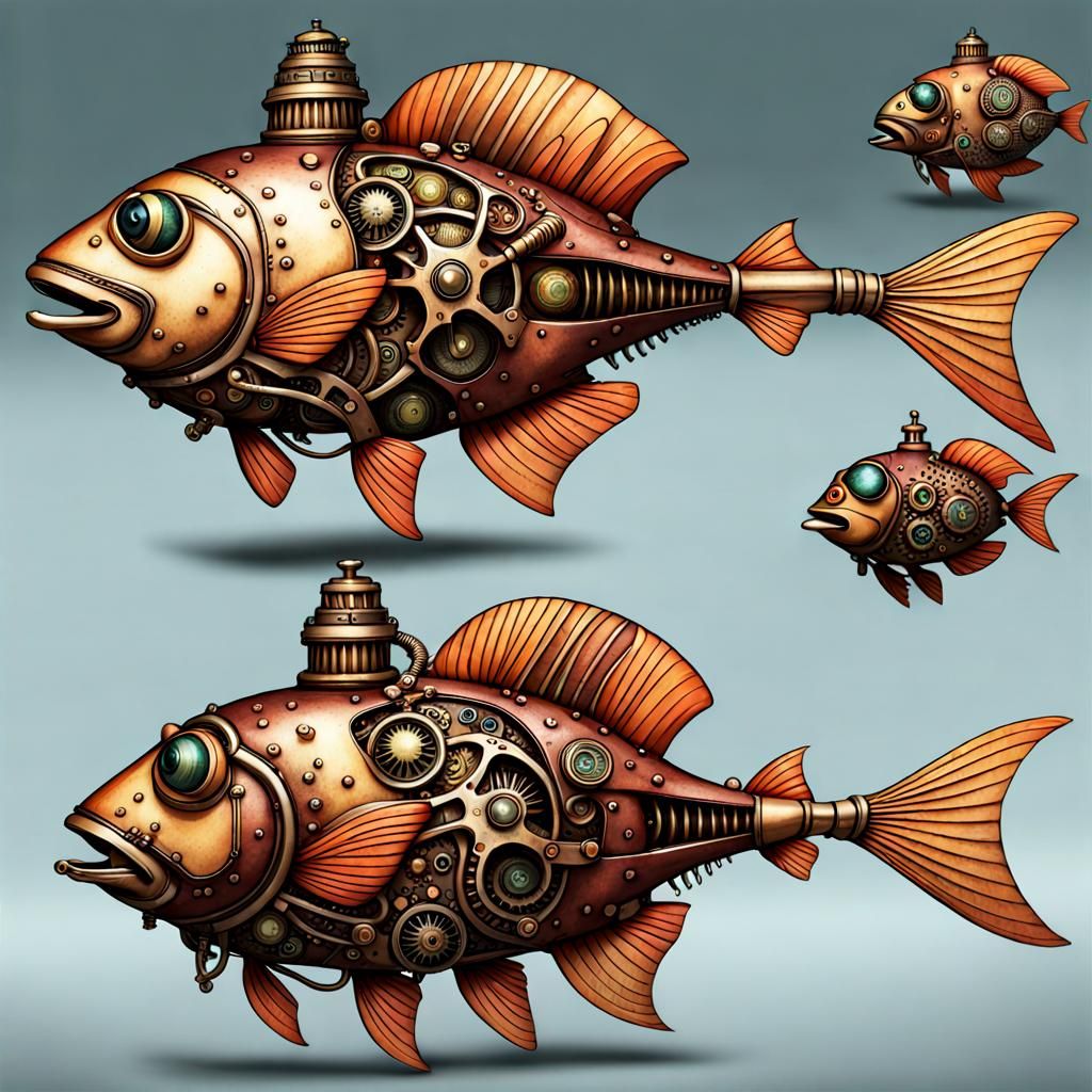 Steampunk Landfish: A Mechanical Aquatic Fantasy