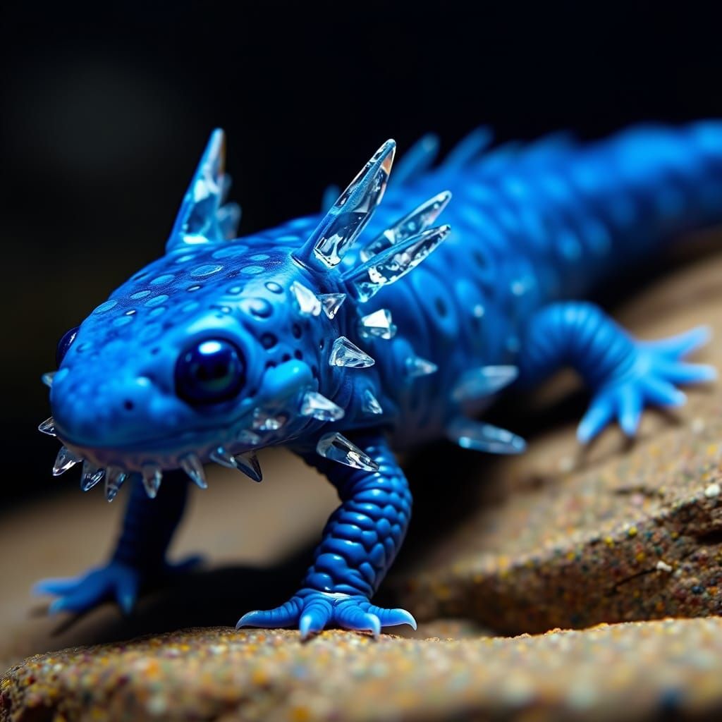 Blue Axolotl with Diamond Shard Gills