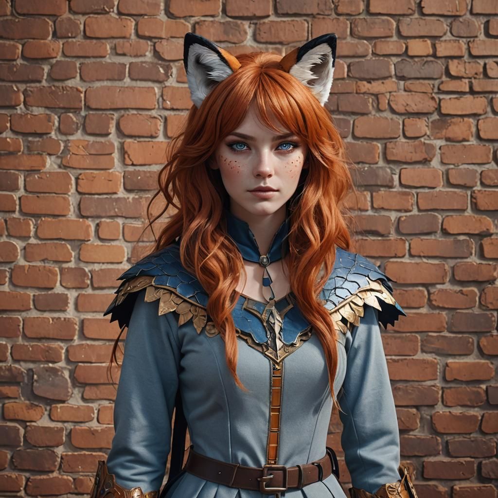 Fox Cosplay Portrait in Detailed Matte Painting