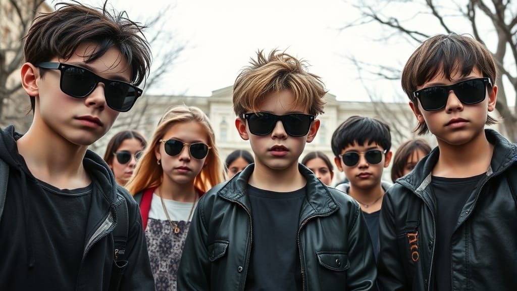 Aggressive Teens in Dark Clothes Seek Trouble at School