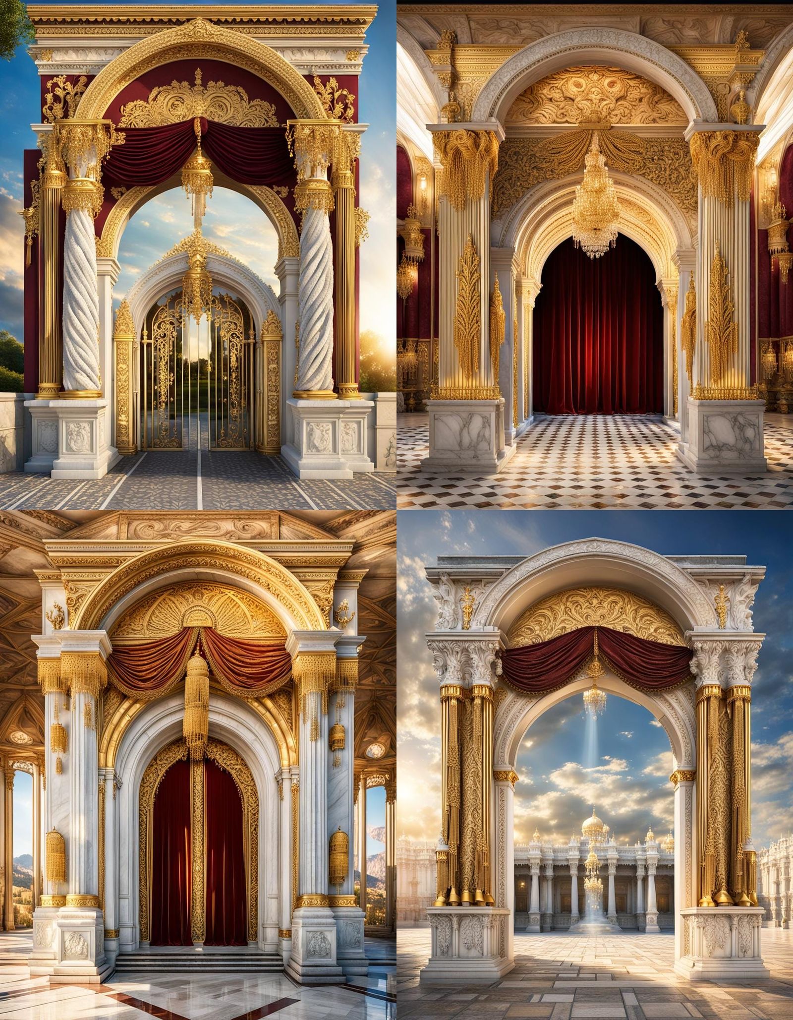 Ethereal Royal Palace Entrance in Majestic Renaissance Style