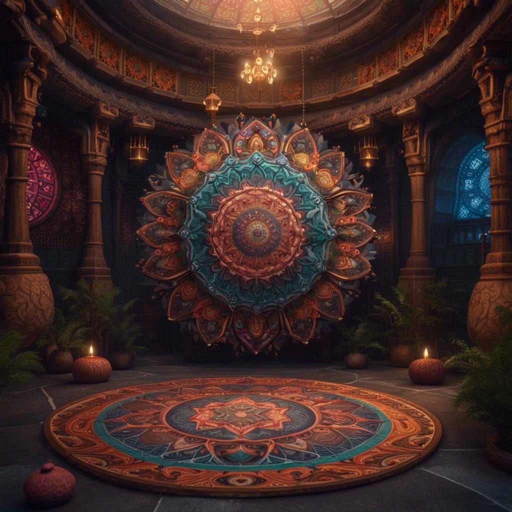 Intricate Mandalas in Detailed Matte Painting