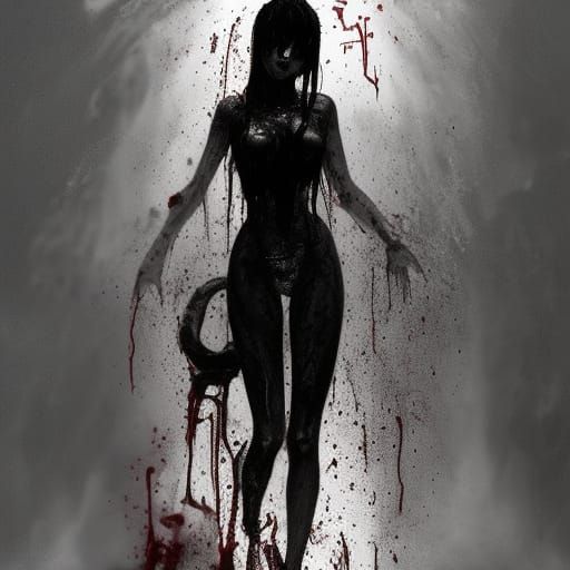 Creepy Figure in Shower: Hyperdetailed Concept Art