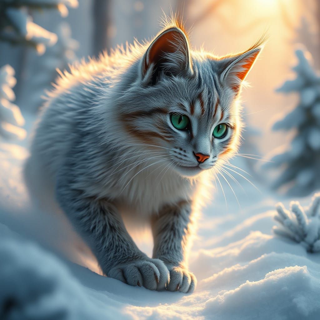 Feline Wonder in Winter Wonderland