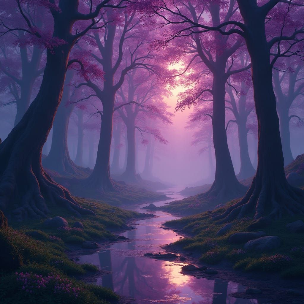 Majestic Twilight Realm in Vibrant Matte Painting Style