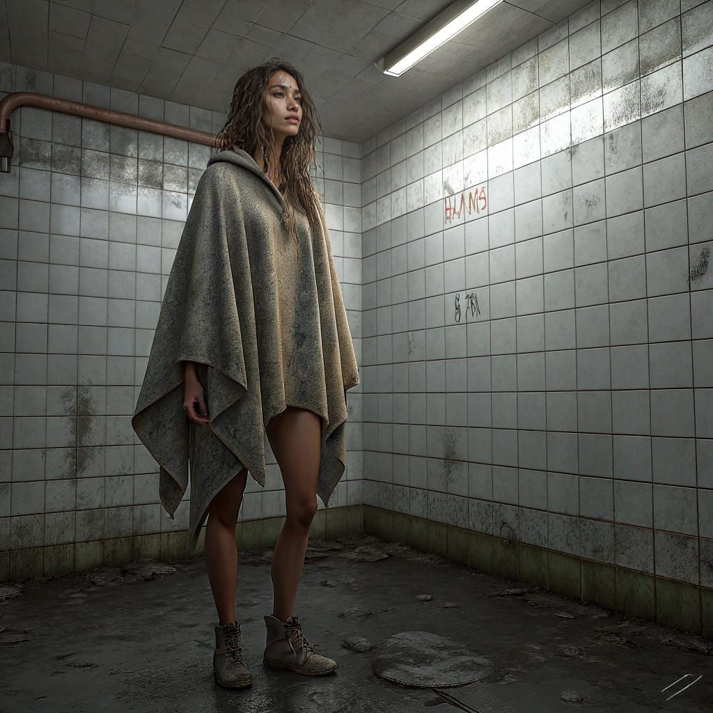 East-Indian Chinese Woman in Dimly Lit Room