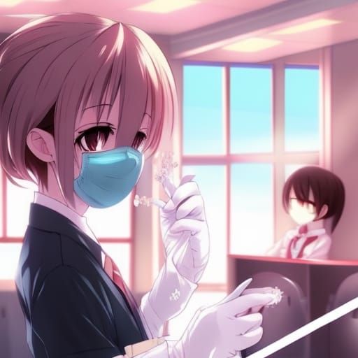 Anime Style Female Dentist with Mask