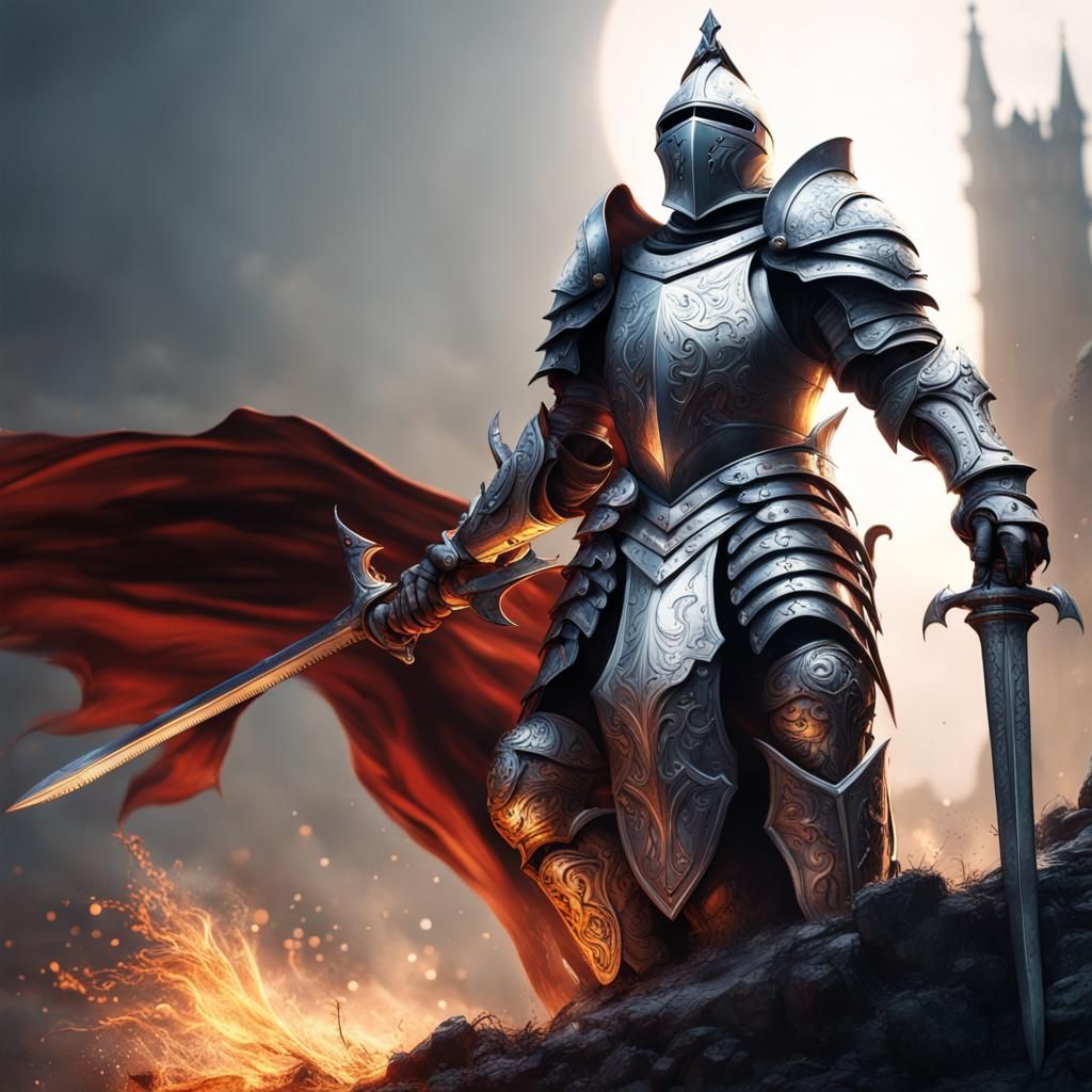 Godlike Knight in Detailed Fantasy Concept Art