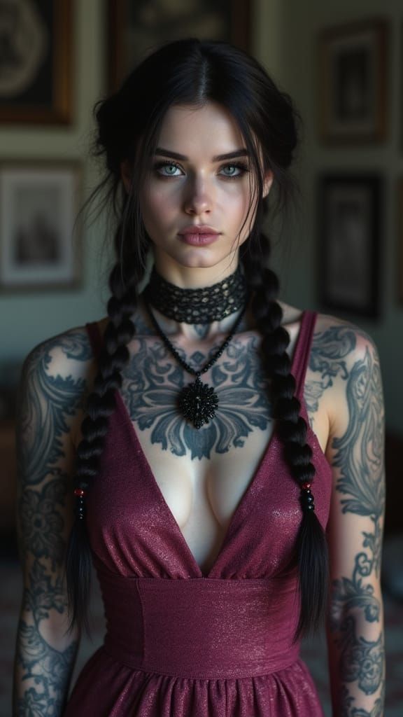 Hypnotic Woman of Nordic & Persian Origin in Cinematic Focus