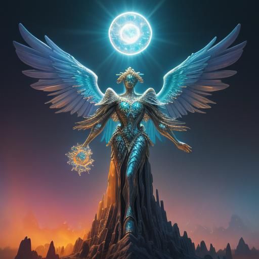 Astral Icarus Twins Under Dreamy Elemental Castle