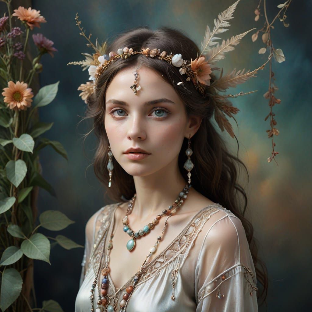 Ethereal Metaphysical Portrait in Muted Tones