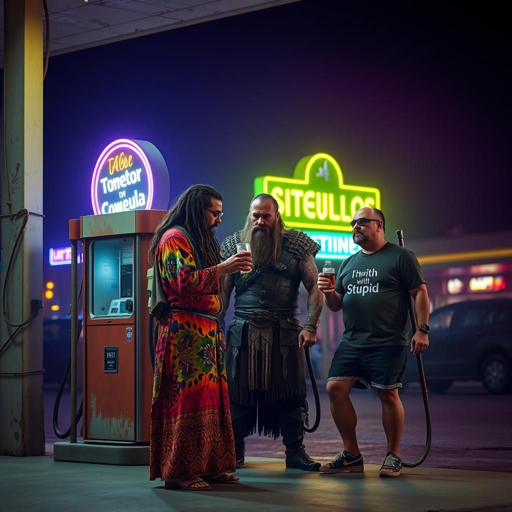 Hippies and Vikings Drink Tequila: Dark Fantasy Art