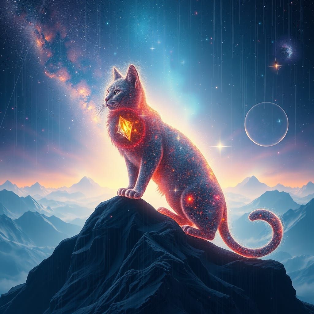 Cosmic Feline of Stardust and Nebulae