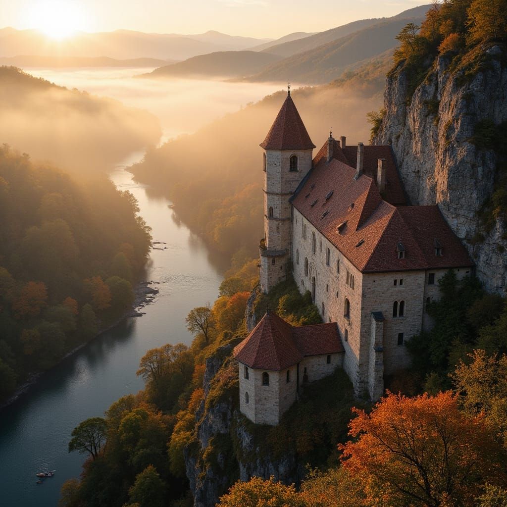 Gothic Monastery at Golden Hour