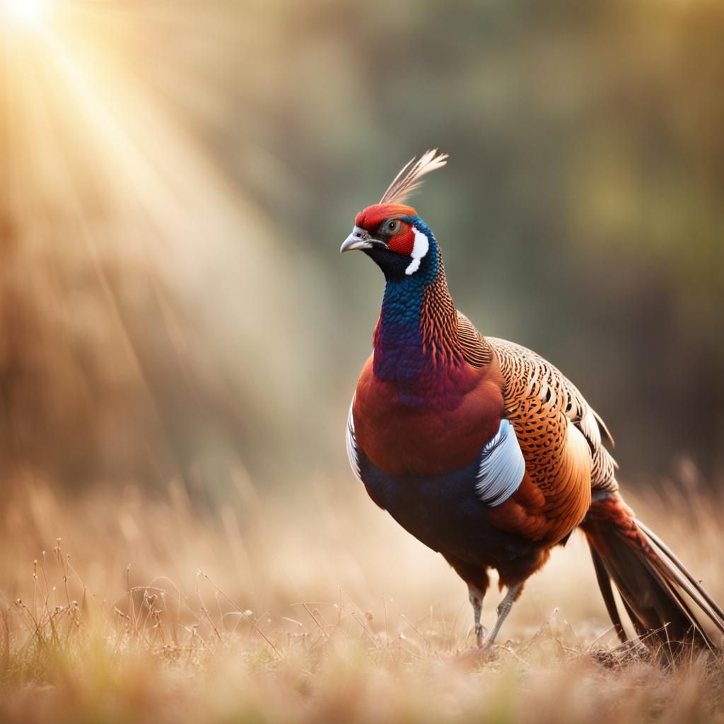 Pheasant in Divine Sunshine and Soft Focus