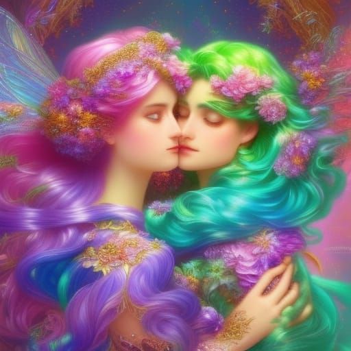 Good and Evil Fairies Embrace in Kingdom