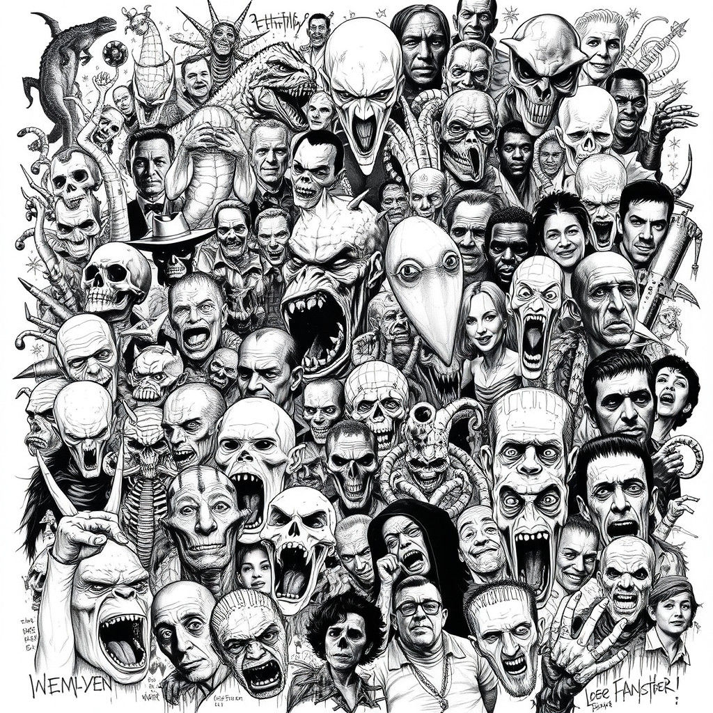 Graffiti Monsters in Tactile Charcoal