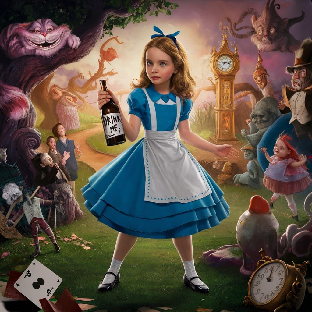 Alice in Wonderland Whimsical Illustration