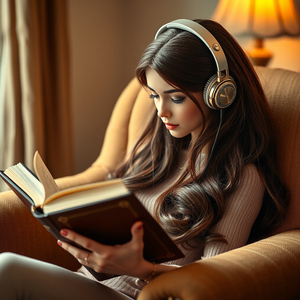 Barbie Reading a Book in Whimsical Style