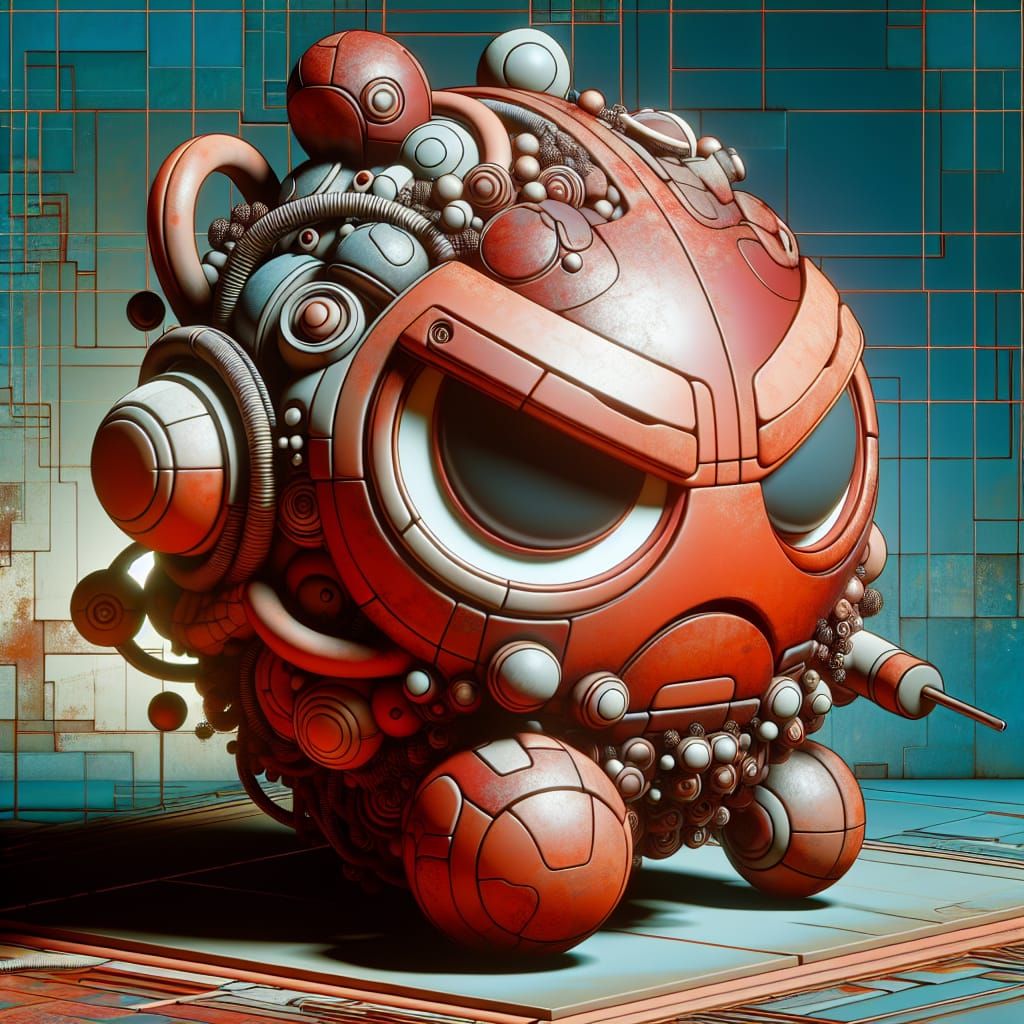 Futuristic Terracotta Matryoshka Figure in Ambient, Amabile....
