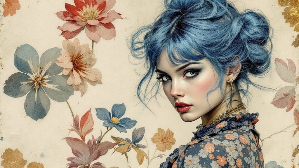 Whispers of Spring in Faded Indigo