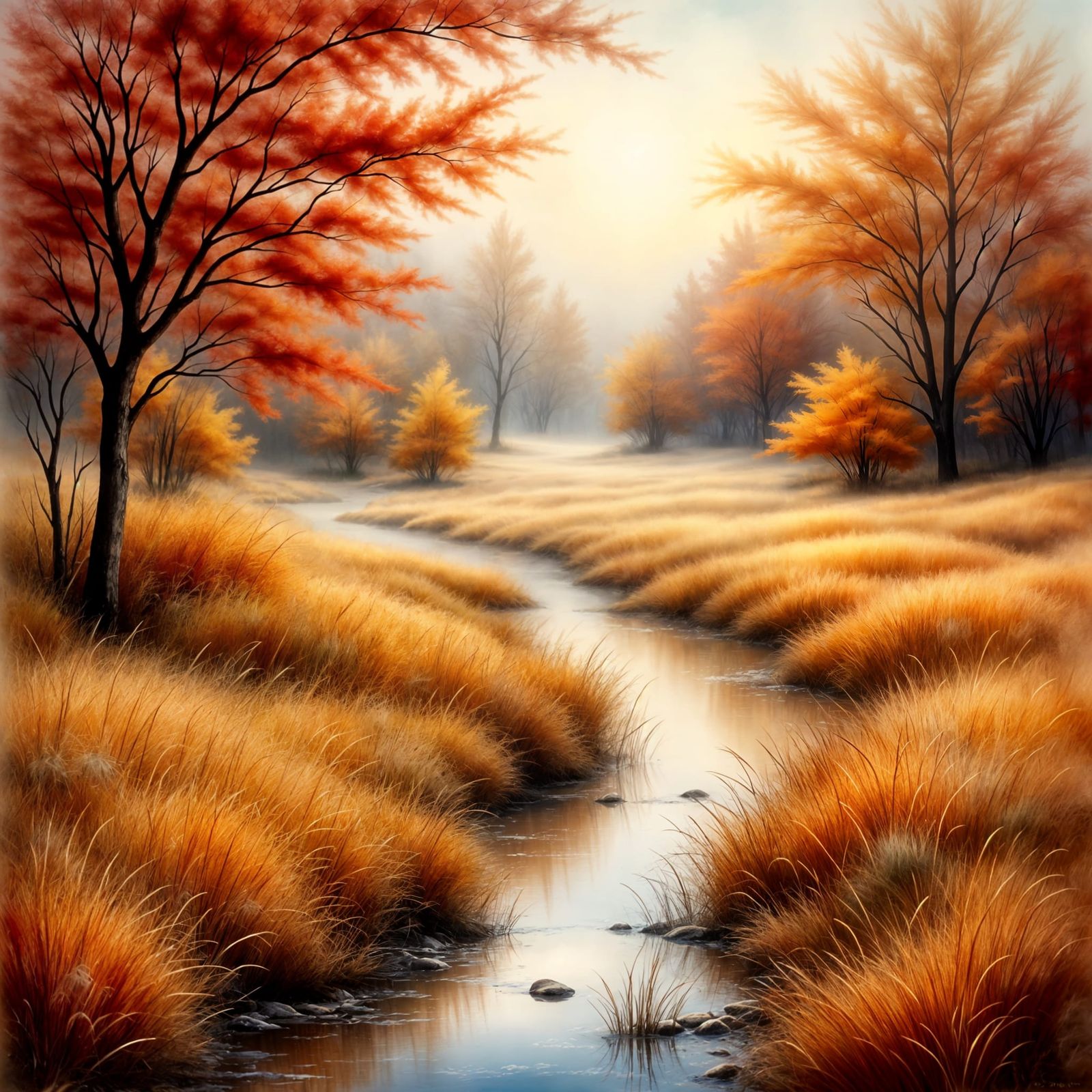 Autumn Afternoon in a Golden Haze