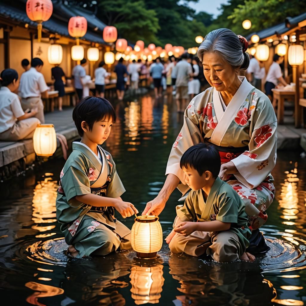 Japanese Lantern Festival: Familial Bonds in Summer