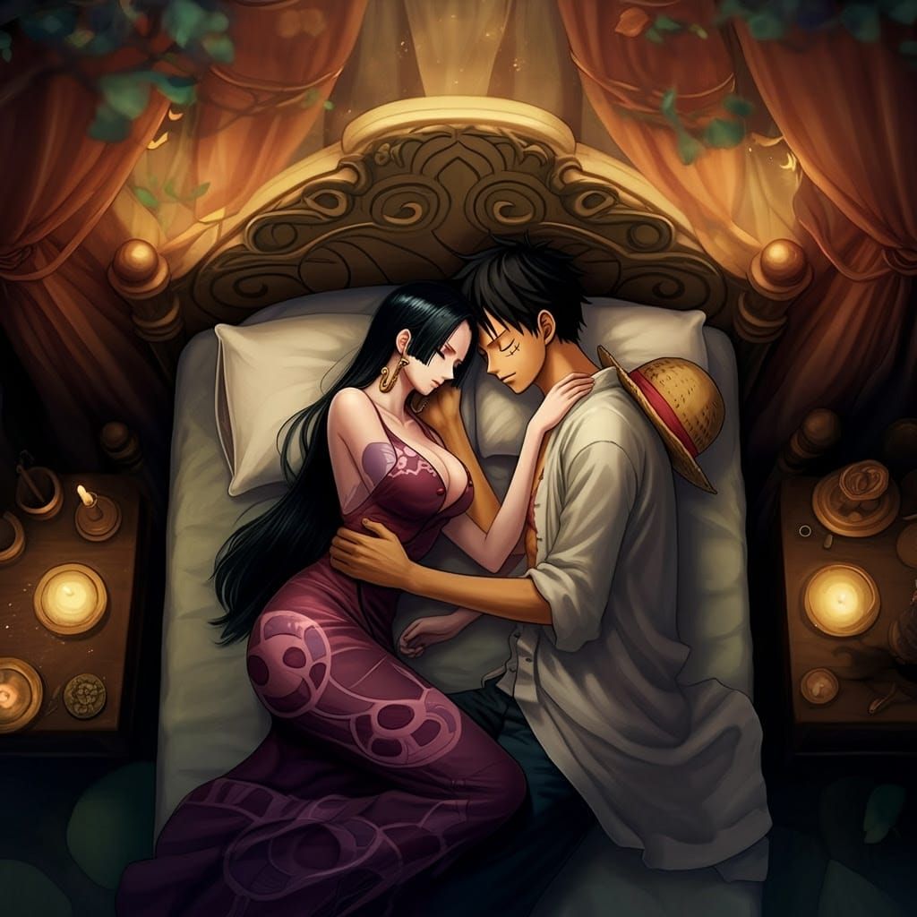 Dreaming Duo in a Lavish Fantasy Bed
