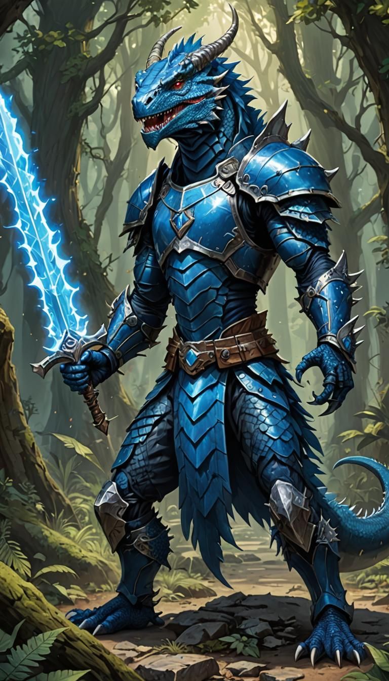 Fantasy Lizardman Warrior in Armor