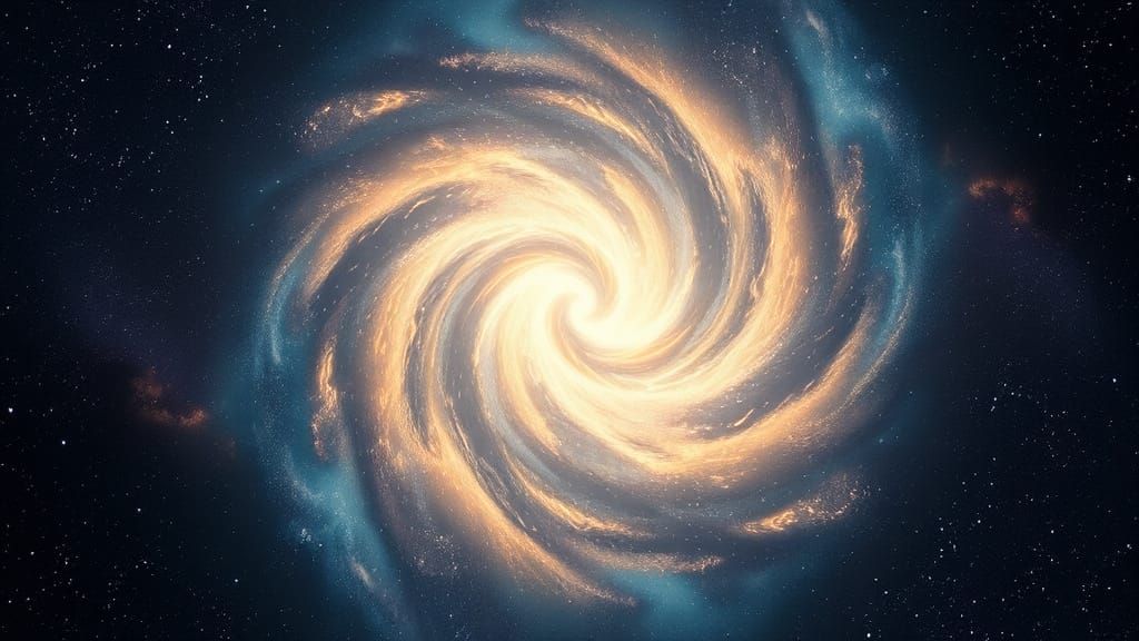 Cosmic Dreamscape in Ethereal Blue and Gold