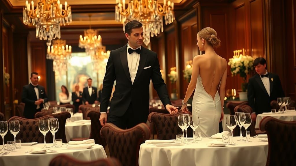 Man complimenting woman at a date