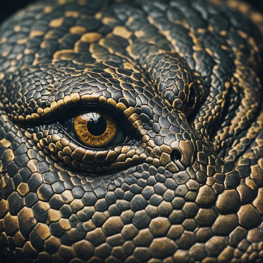 Dramatic Snake Eye Close-Up in Cinematic Style