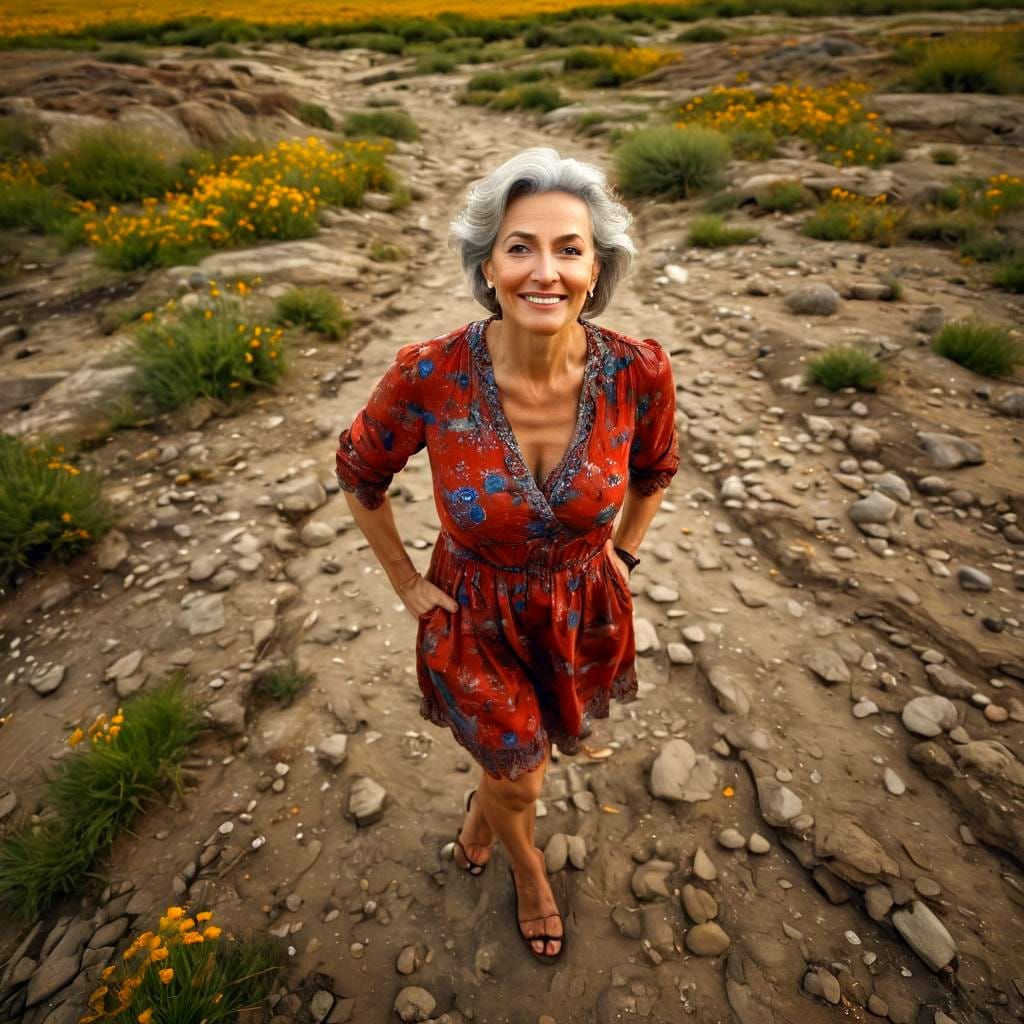 Surrealistic Portrait of a Happy Lady