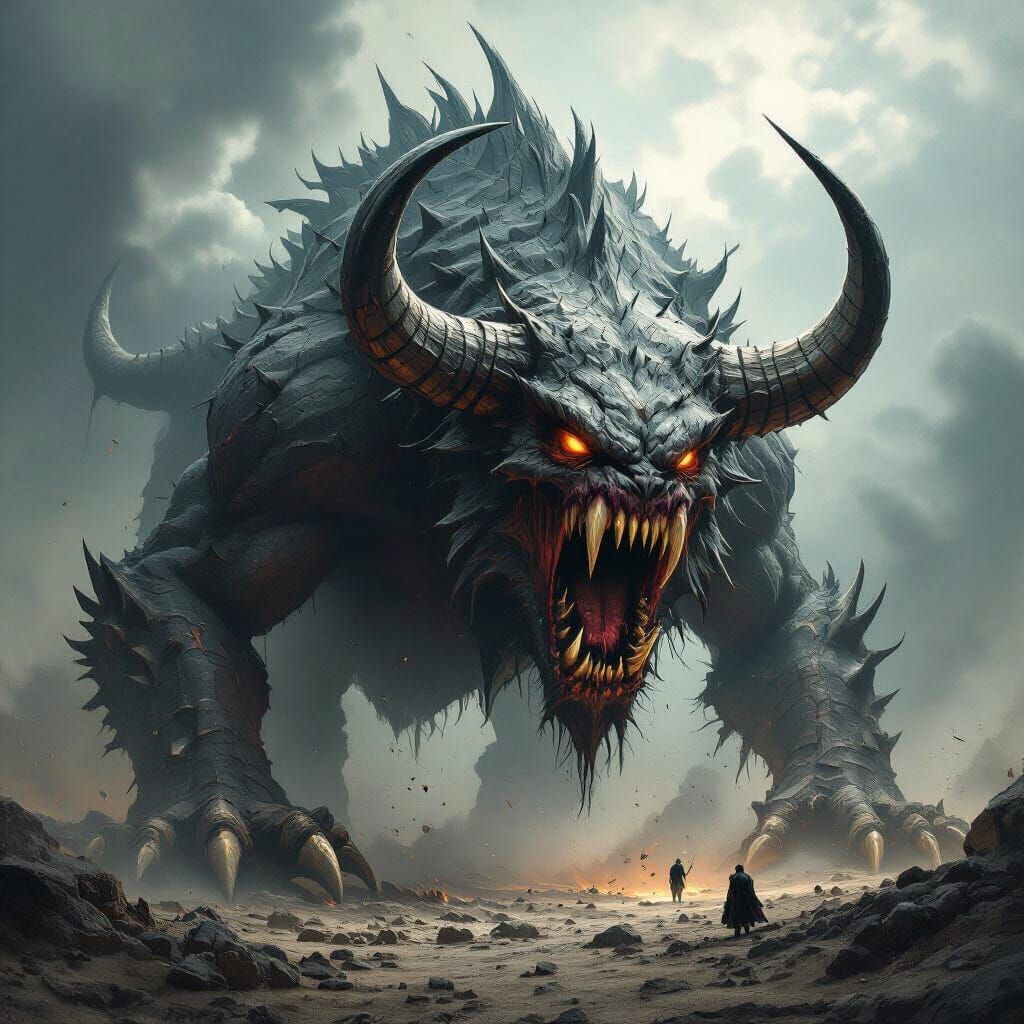 Biblical Fourth Beast in Dark Fantasy Style