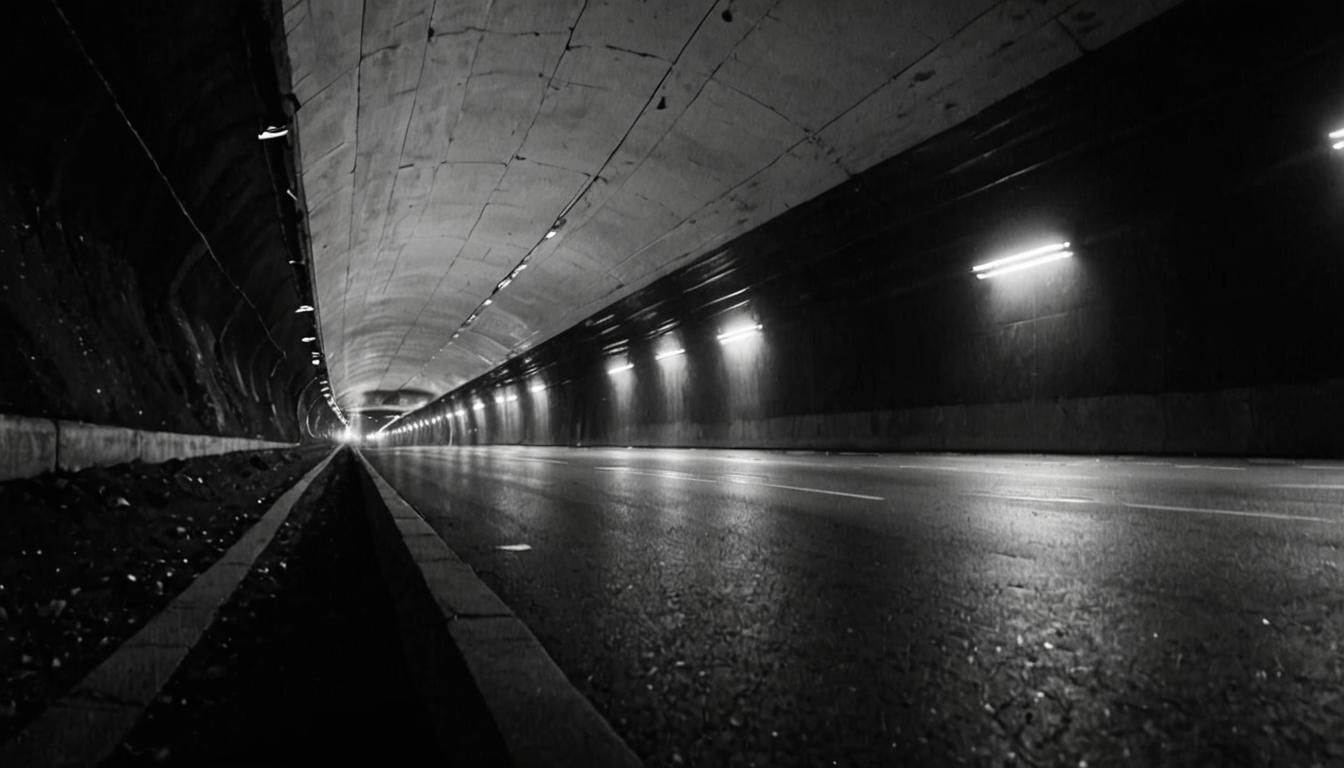 Tunnel, black and white