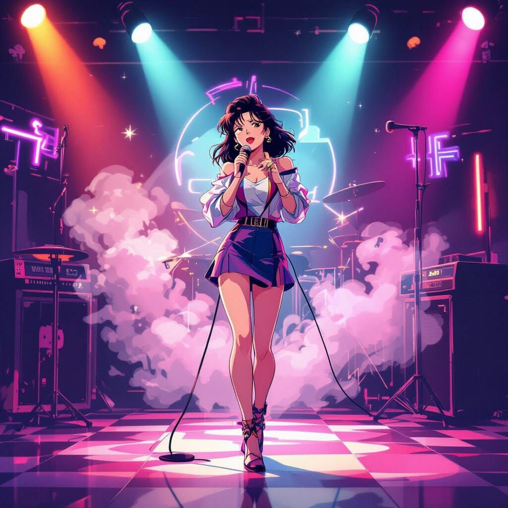 Miki Matsubara Sings in 80s Anime City Pop Nightclub
