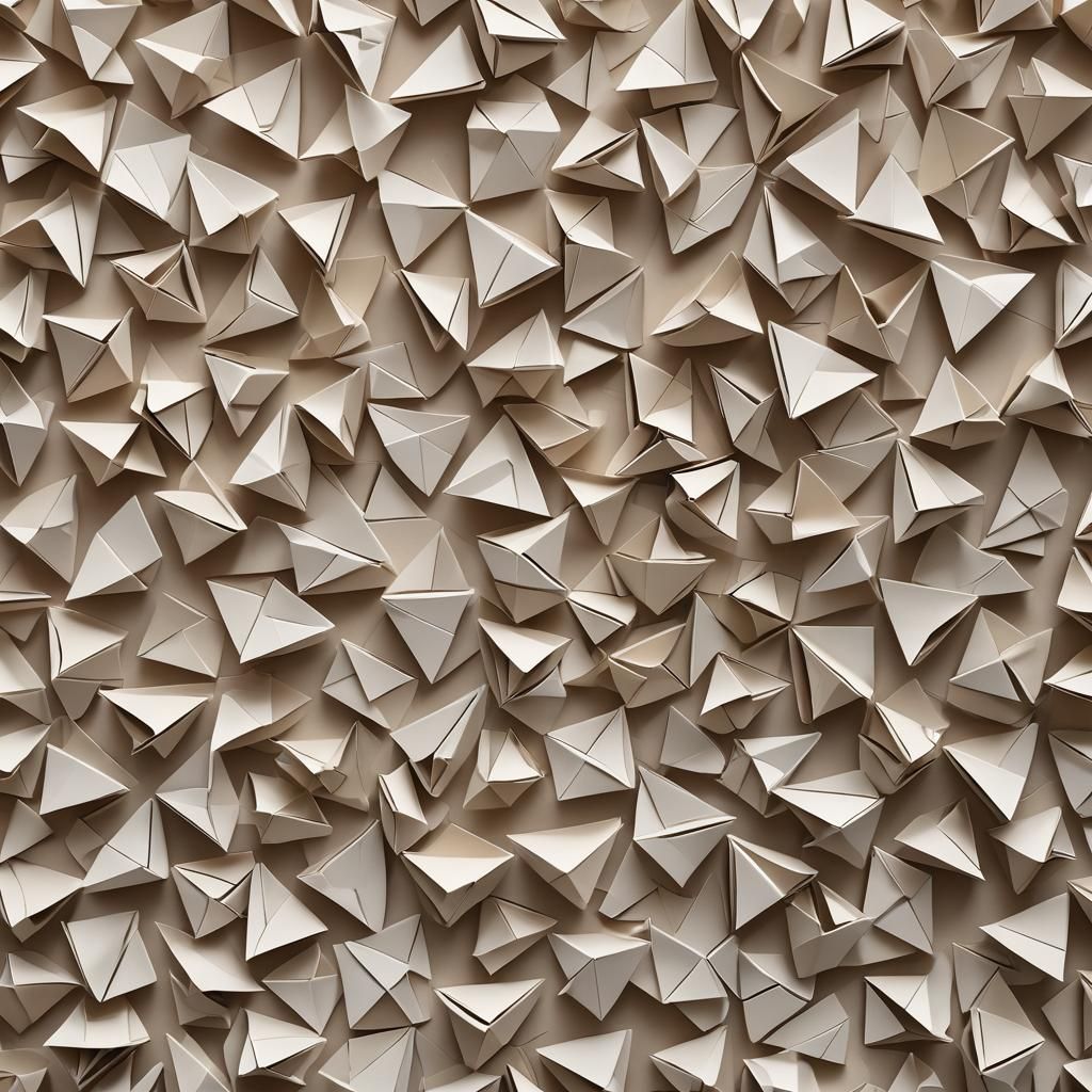 Delicate Origami Paper Folds in Soft Focus