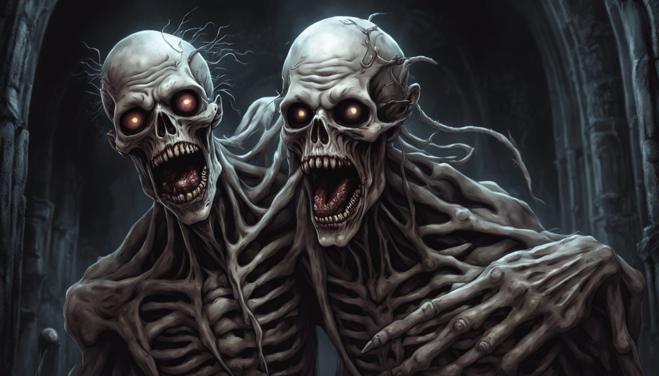 Gothic Halloween Art in Photorealistic Comic Style