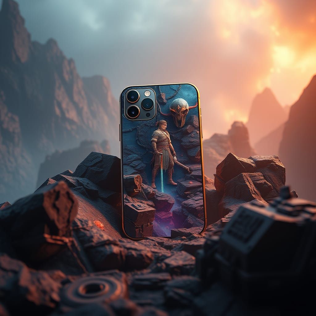 Futuristic iPhone 55 Matte Painting in 8K
