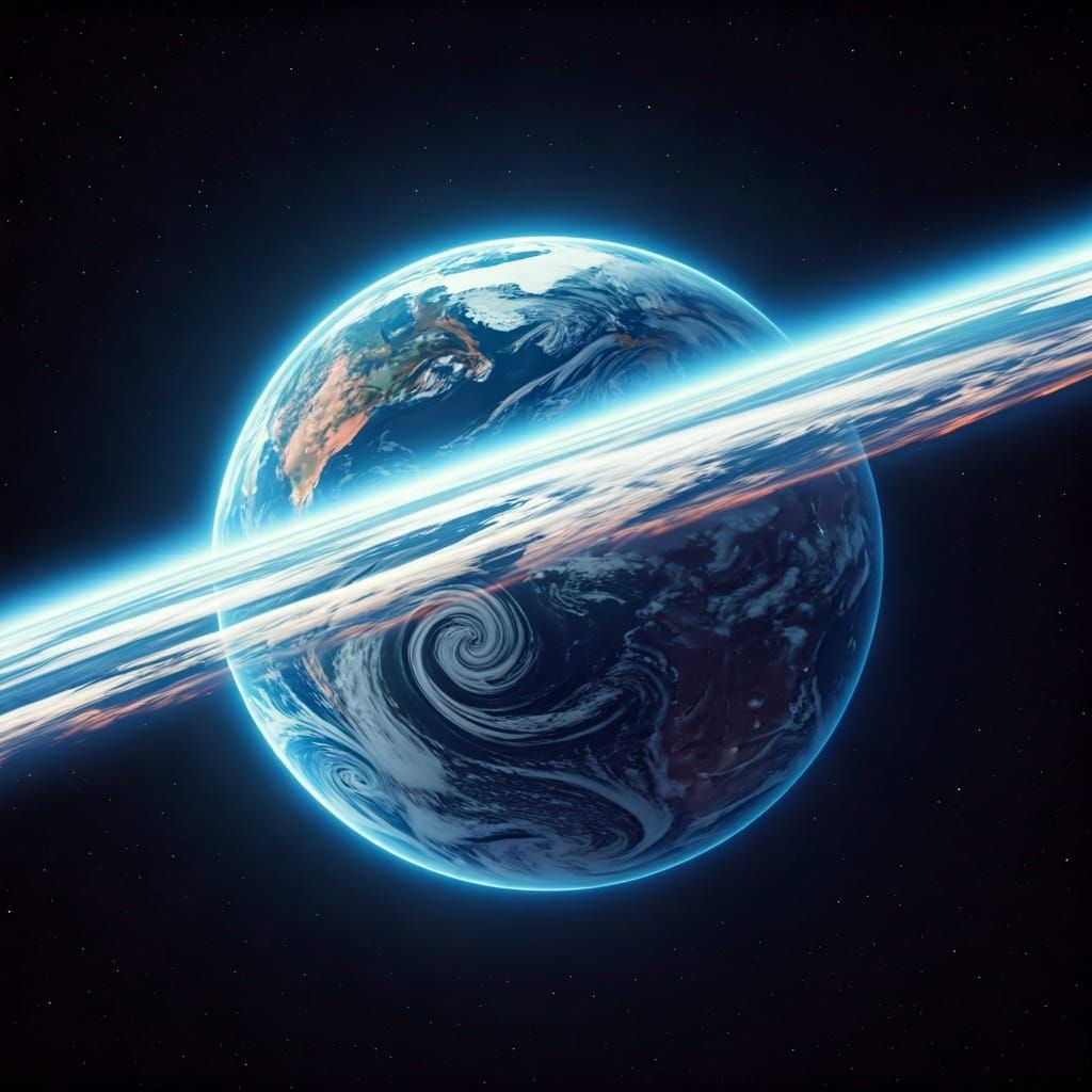 Earth From Space in a Digital Art Style