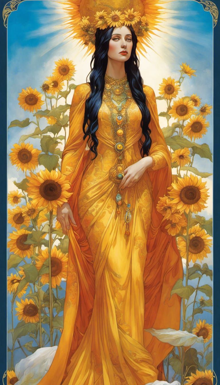 Radiant Solar Goddess: The Sun Tarot Card