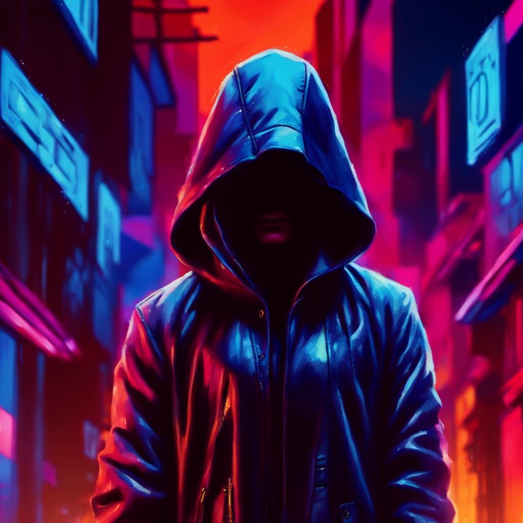 Woman in Cityscape: Vibrant Sci-Fi Oil Painting