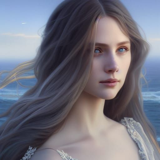 Ethereal Beauty in Moonlight: A Celestial Portrait