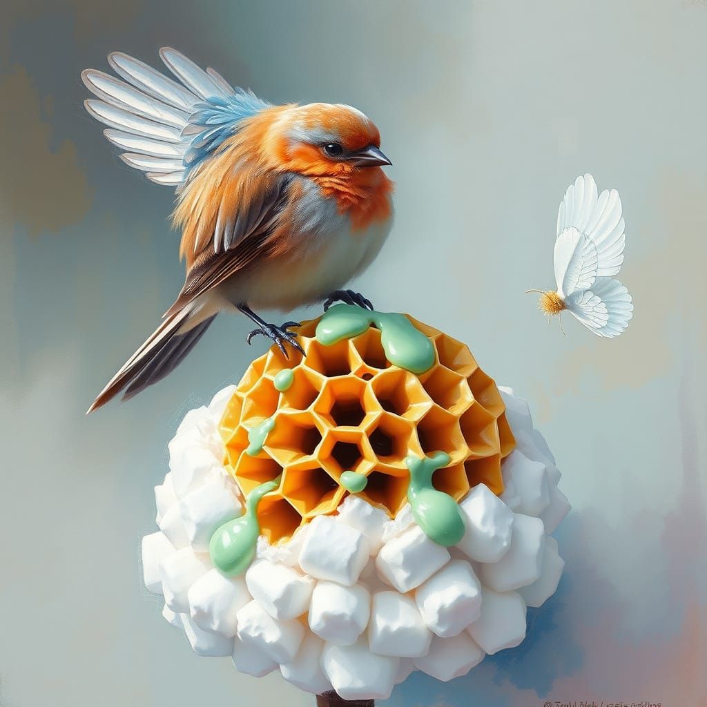 Bird Crafts Impressionist Honeycomb Masterpiece